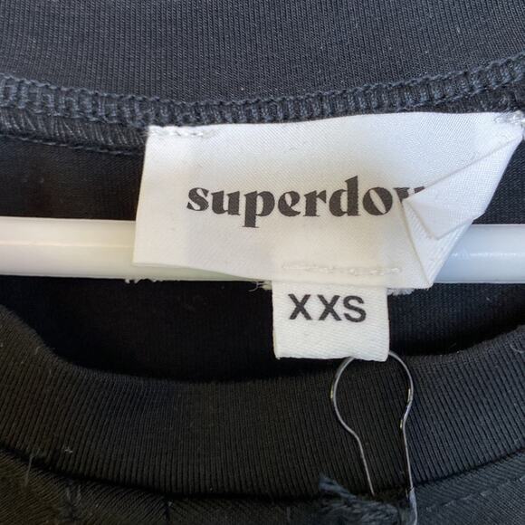 Revolve Superdown Yasmine Ruched Tie Dress In Black Stretch Size XXS NWT - Picture 5 of 8